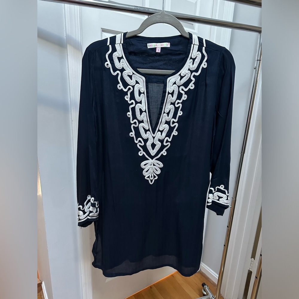 Barbara Gerwit Resort Tunic Blue White Small